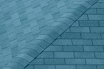 Weatherguard Roofing & Restoration | Close up of blue asphalt shingles for roofs