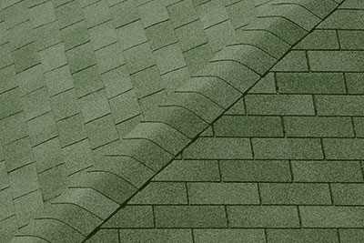 Weatherguard Roofing & Restoration | Close up of green asphalt shingles for roofs